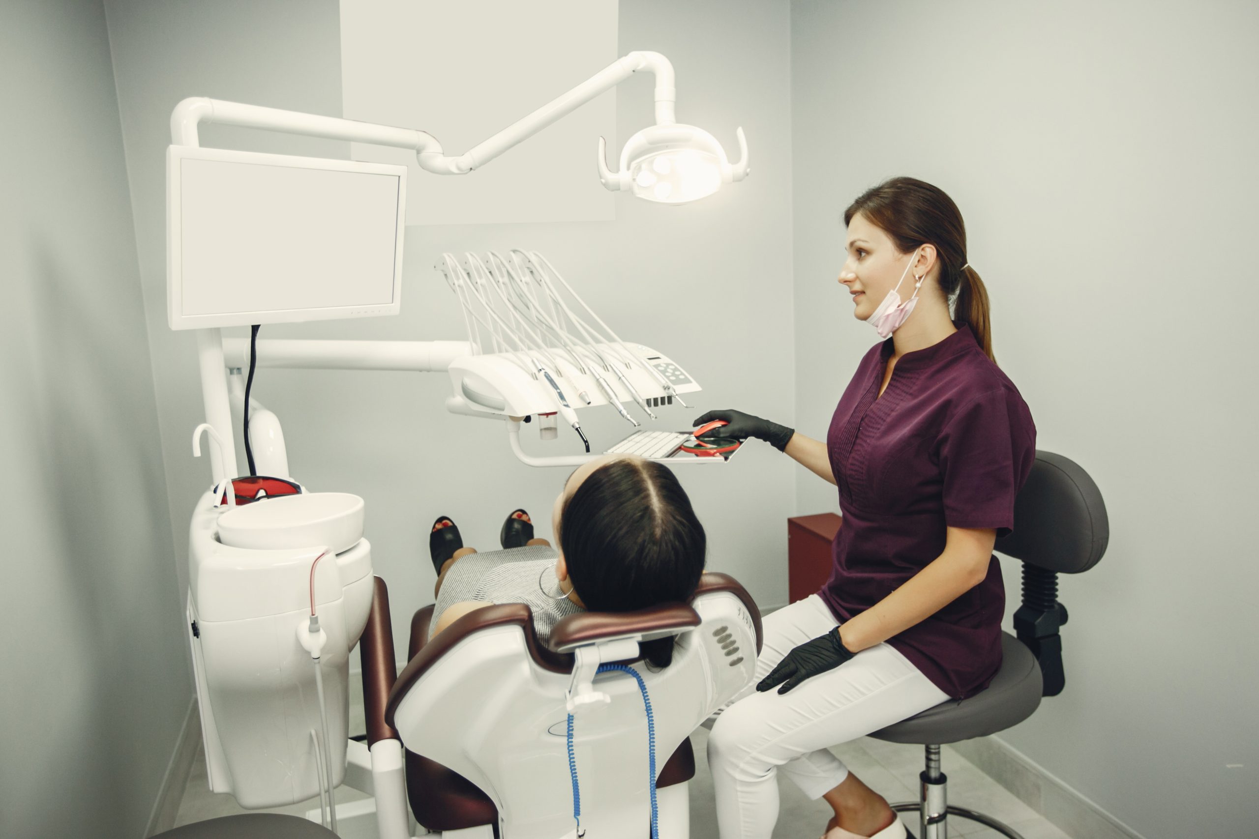 Beautiful girl in a dentist